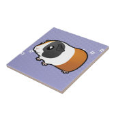 Cartoon Guinee Pig (glad haar) Tegeltje (Zijkant)