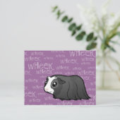 Cartoon Guinee Pig (lang haar) Briefkaart (Staand voorkant)