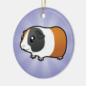 Cartoon Guinee Pig (voeg je eigen bericht toe) Keramisch Ornament (Links)