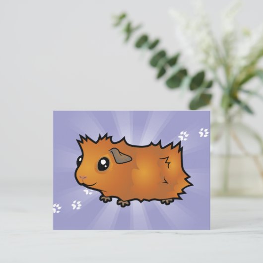 Cartoon Guinee Pig (wassend) Briefkaart (Staand voorkant)