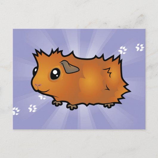 Cartoon Guinee Pig (wassend) Briefkaart (Voorkant)