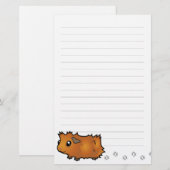 Cartoon Guinee Pig (wassend) Briefpapier (Voorkant / Achterkant)