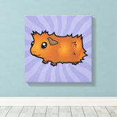 Cartoon Guinee Pig (wassend) Canvas Afdruk (Insitu (Houten vloer))