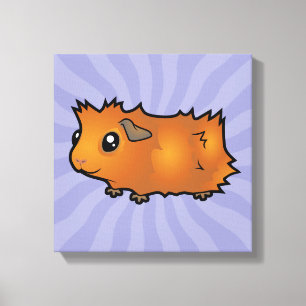 Cartoon Guinee Pig (wassend) Canvas Afdruk