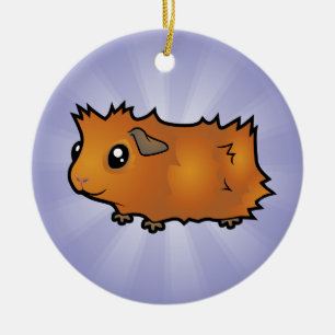 Cartoon Guinee Pig (wassend) Keramisch Ornament