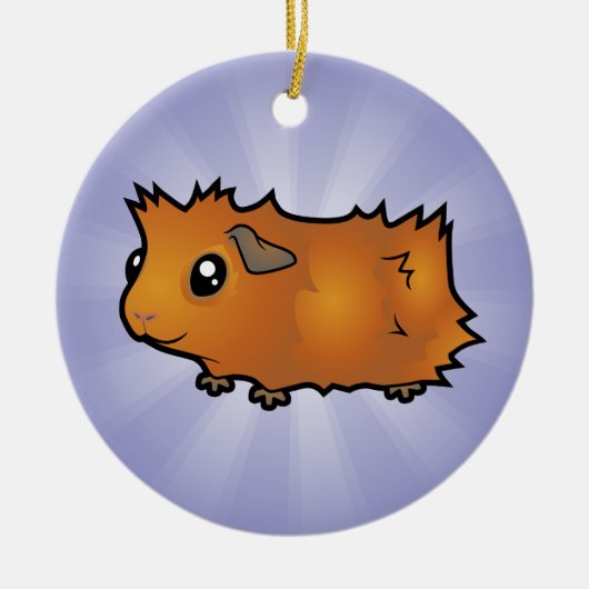 Cartoon Guinee Pig (wassend) Keramisch Ornament (Voorkant)