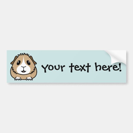 Cartoon Guinee Varkenshaar Bumpersticker (Voorkant)