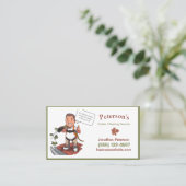 Cartoon Gutter Cleaning Service Guy Visitekaartje (Staand voorkant)