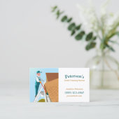 Cartoon Gutter Cleaning Service Guy Visitekaartje (Staand voorkant)