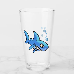Cartoon haai met Gritted Teeth Glas