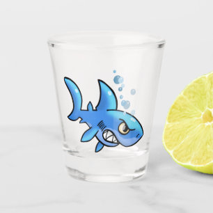 Cartoon haai met Gritted Teeth Shot Glas