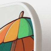Cartoon haai op het strand pickleball paddle (Links Detail)