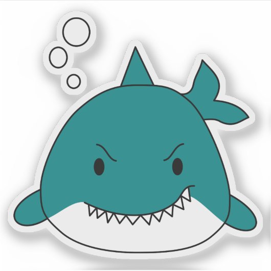 Cartoon Haai Sticker (Voorkant)