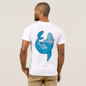 Cartoon Haaien lachen (achter) T-shirt (Achterkant volledig)