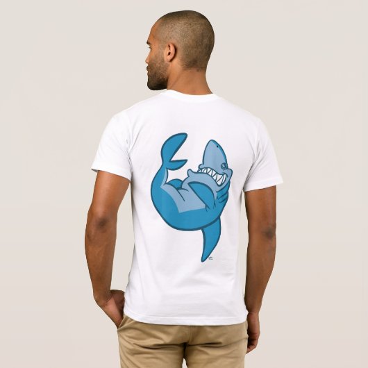 Cartoon Haaien lachen (achter) T-shirt (Achterkant volledig)