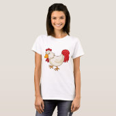 Cartoon Haan Witte Kip T-shirt (Voorkant volledig)