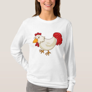Cartoon Haan Witte Kip T-shirt