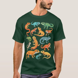 Cartoon Hagedis Soort Identificatie Iguana Gecko T-shirt