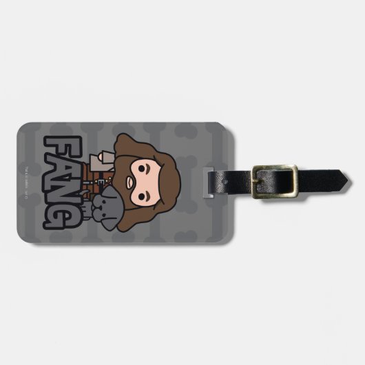 Cartoon Hagrid en Fang Character Art Bagagelabel (Voorkant horizontaal)