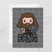 Cartoon Hagrid en Fang Character Art Briefkaart (Voorkant / Achterkant)