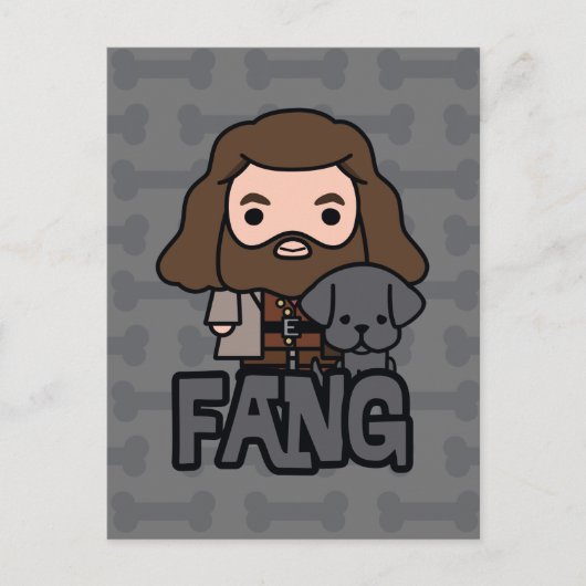 Cartoon Hagrid en Fang Character Art Briefkaart (Voorkant)