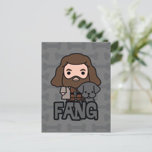Cartoon Hagrid en Fang Character Art Briefkaart (Staand voorkant)