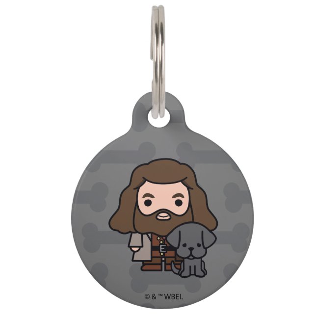 Cartoon Hagrid en Fang Character Art Huisdierpenning (Voorkant)