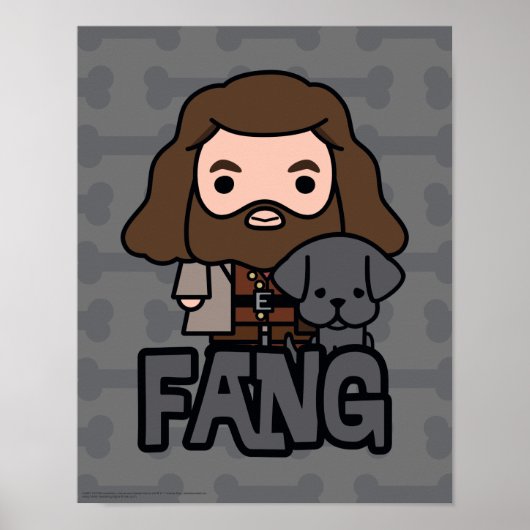 Cartoon Hagrid en Fang Character Art Poster (Voorkant)