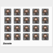 Cartoon Hagrid en Fang Character Art Vierkante Sticker (Vel)