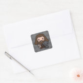 Cartoon Hagrid en Fang Character Art Vierkante Sticker (Envelop)