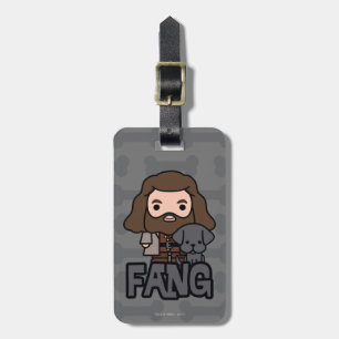 Cartoon Hagrid en Fang Karakter Kunst Bagagelabel