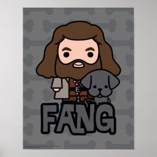 Cartoon Hagrid en Fang Karakter Kunst Poster