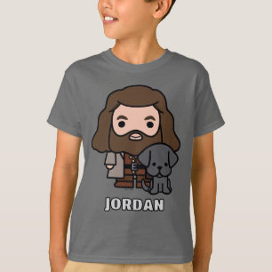 Cartoon Hagrid en Fang Karakter Kunst T-shirt
