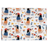 Cartoon Hallo hond naadloos grote cadeautas (Achterkant)