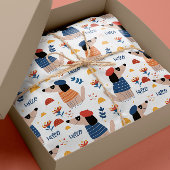 Cartoon Hallo hond naadloos verpakt papier