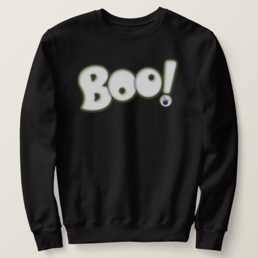 Cartoon Halloween BOO met wit spooktype Trui (Design voorkant)