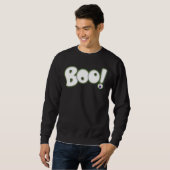 Cartoon Halloween BOO met wit spooktype Trui (Voorkant volledig)