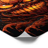 Cartoon Halloween Enge Pompoen Met Een Spooky Eyes Poster (Hoek)