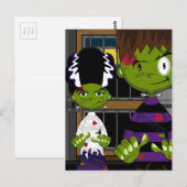 Cartoon Halloween Frankensteins Monster Briefkaart (Voorkant / Achterkant)