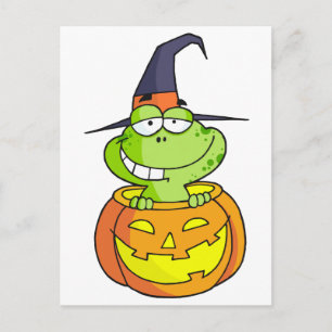 Cartoon Halloween Frog Briefkaart