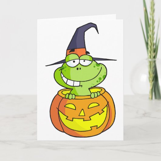 Cartoon Halloween Frog Kaart (Voorkant)