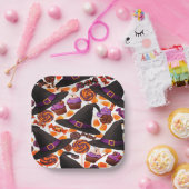 Cartoon Halloween heksen Snoep Papieren Bordje (Feest)