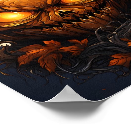 Cartoon Halloween Koele Pompoen Met Een Spooky Eye Poster (Hoek)