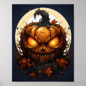 Cartoon Halloween Koele Pompoen Met Een Spooky Eye Poster (Voorkant)