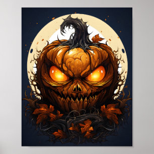 Cartoon Halloween Koele Pompoen Met Een Spooky Eye Poster