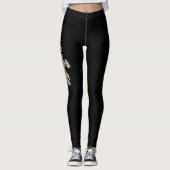 Cartoon Halloween Mummy Illustratie op zwart Leggings (Voorkant)