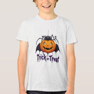 🎃 Cartoon Halloween Pompoen Kinderen Ontwerp 🎃 Tri-Blend Shirt