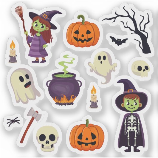 Cartoon Halloween Sticker Collectie (Voorkant)