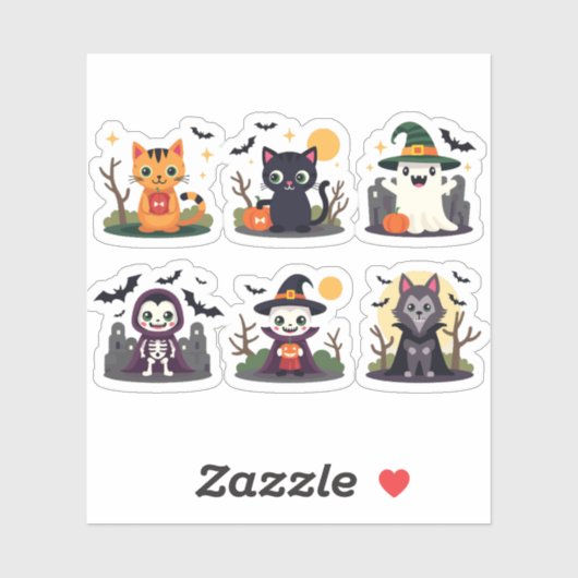Cartoon Halloween Sticker Set (Vel)