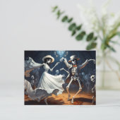 Cartoon Halloween Swing Dance Briefkaart (Staand voorkant)